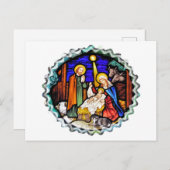 OUD ENGLAND NATIVITY-VENSTER BRIEFKAART (Voorkant / Achterkant)