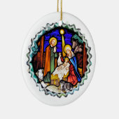 OUD ENGLAND NATIVITY-VENSTER KERAMISCH ORNAMENT (Rechts)