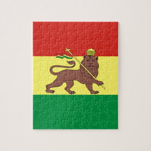 Oud-Ethiopische vlag bij Lion Judah Legpuzzel (Verticaal)