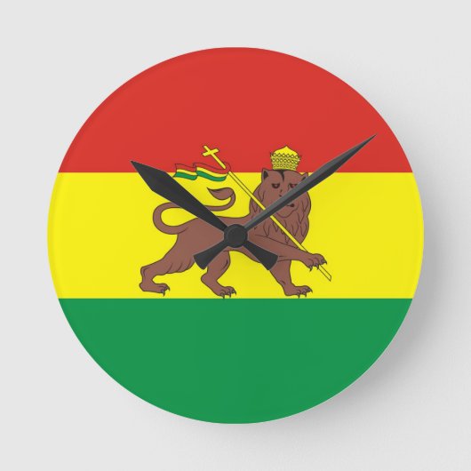 Oud-Ethiopische vlag bij Lion Judah Ronde Klok (Voorkant)