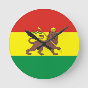 Oud-Ethiopische vlag bij Lion Judah Ronde Klok