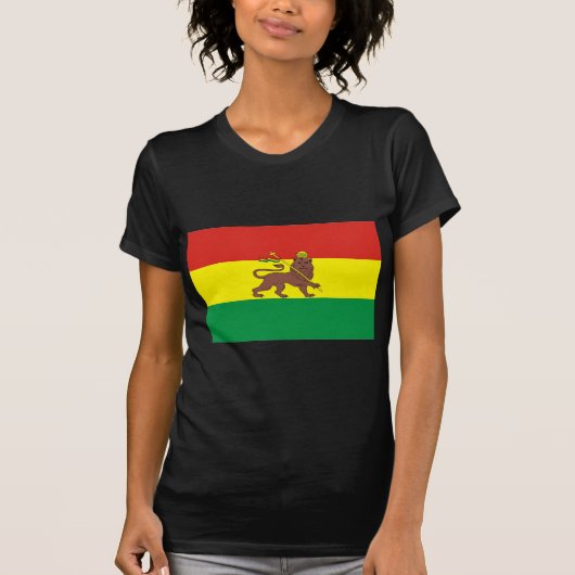 Oud-Ethiopische vlag bij Lion Judah T-shirt (Voorkant)