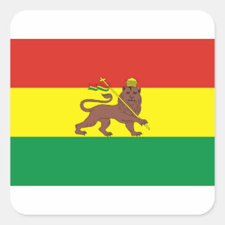 Oud-Ethiopische vlag bij Lion Judah Vierkante Sticker