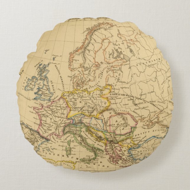 Oud Europa Rond Kussen (Voorkant)