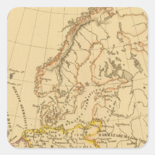 Oud Europa Vierkante Sticker