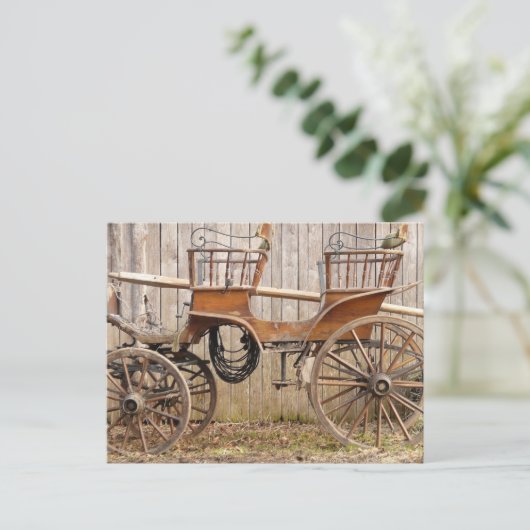 Oud Fancy paard Coach Buggy Briefkaart (Staand voorkant)
