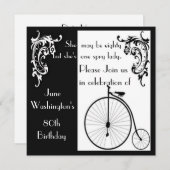Oud Fashion Bike Birthday Uitnodiging (Voorkant / Achterkant)