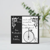 Oud Fashion Bike Birthday Uitnodiging (Staand voorkant)