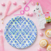 Oud Fashioned Blue en White China Pattern Papieren Bordje (Feest)