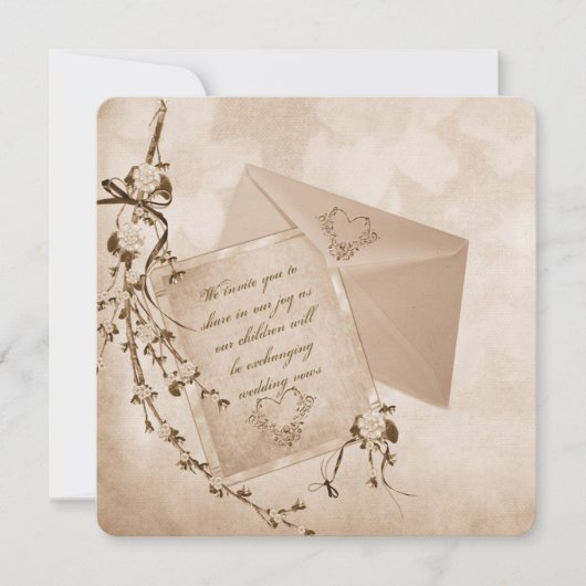 oud-Fashioned bruiloft bouquet Kaart (Voorkant)