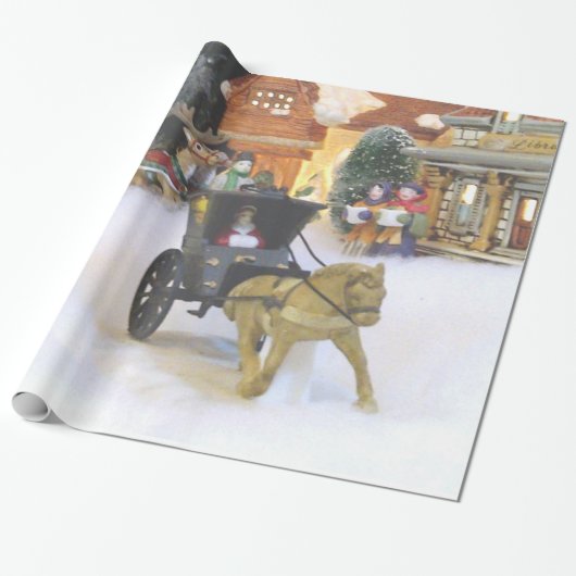 "OUD FASHIONED CHRISTMAS VILLAGE" WRAPPINGPAPIER CADEAUPAPIER (Uitgerold)