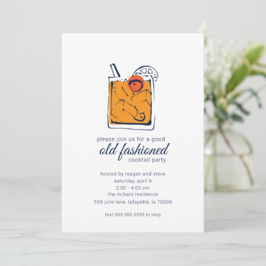 Oud Fashioned Cocktail Party Uitnodigingen (Staand voorkant)