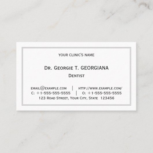 , oud Fashioned en Klassiek Visitekaartje (Voorkant)