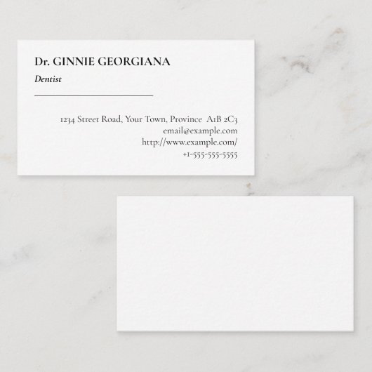 , oud Fashioned en Klassiek Visitekaartje (Voorkant / Achterkant)