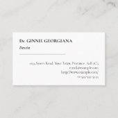 , oud Fashioned en Klassiek Visitekaartje (Voorkant)