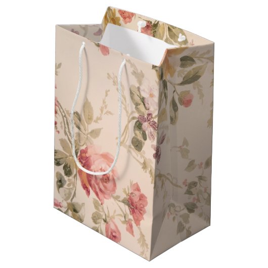 Oud-fashioned Floral Wallpaper Medium Cadeauzakje (Achterkant Gekanteld)