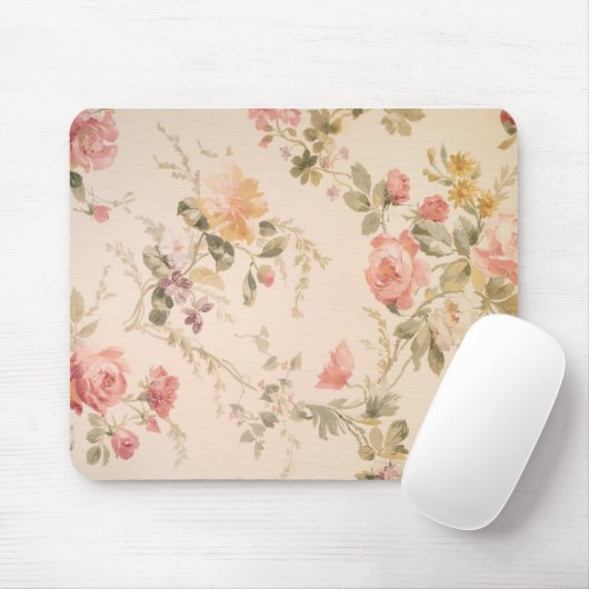Oud-fashioned Floral Wallpaper Muismat (Met muis)