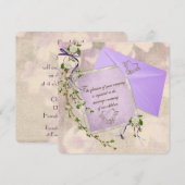 Oud-Fashioned floral Wedding-uitnodiging Kaart (Voorkant / Achterkant)