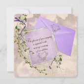 Oud-Fashioned floral Wedding-uitnodiging Kaart (Voorkant)