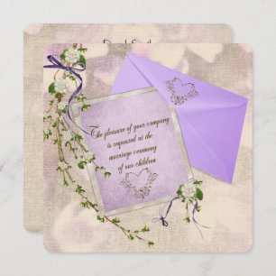 Oud-Fashioned floral Wedding-uitnodiging Kaart