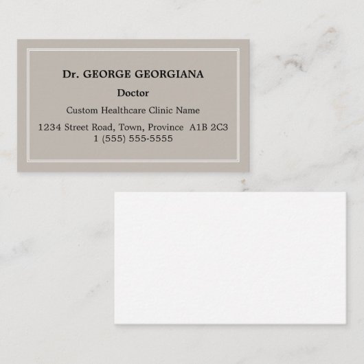 Oud Fashioned, Klassiek Visitekaartje (Voorkant / Achterkant)