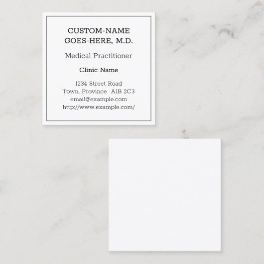 Oud Fashioned Medical Professional Visitekaartje (Voorkant / Achterkant)