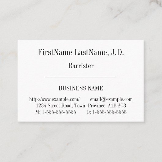 Oud Fashioned Professional Visitekaartje (Voorkant)