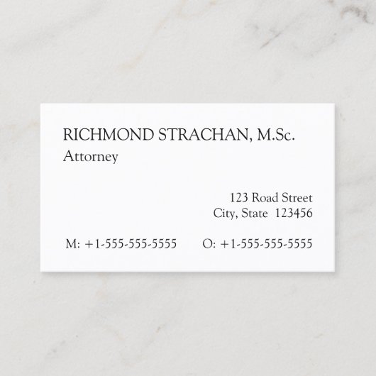 Oud Fashioned Professional Visitekaartje (Voorkant)