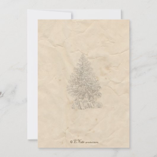 Oud Fashioned Victoriaans Kerstfeest Uitnodiging (Achterkant)