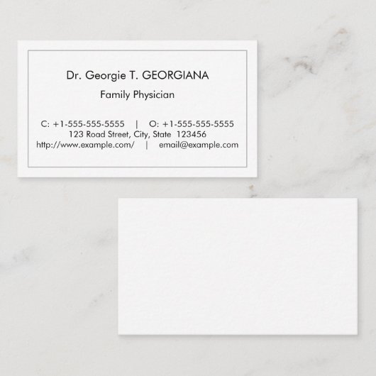 Oud fashioned,  Visitekaartje (Voorkant / Achterkant)