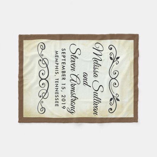 oud-fashioned Western thema Wedding Fleece Deken (Voorkant (Horizontaal))