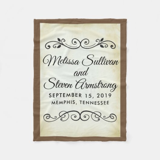  oud-fashioned Western thema Wedding Fleece Deken (Voorkant)