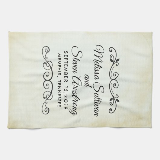  oud-fashioned Western thema Wedding Theedoek (Horizontaal)