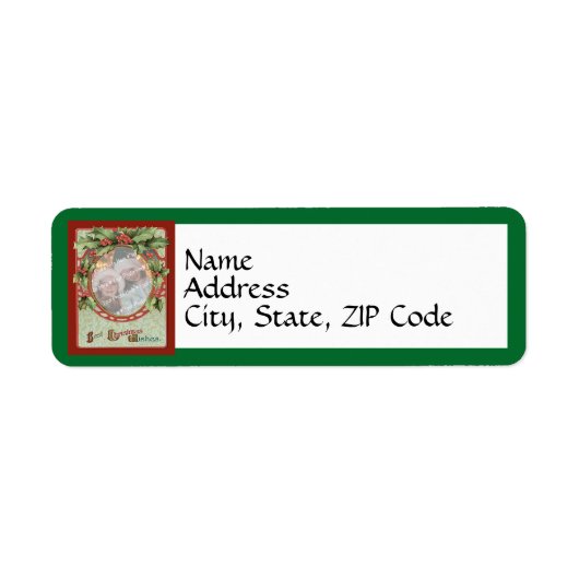 Oud fashioned WreatPhoto Kerstman Lijst Label (Voorkant)