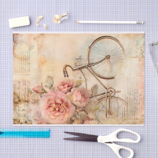 Oud fietsontwerp, retro fietskunst print tissuepapier (Craft)