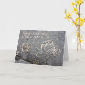 Oud Fossiel Wenskaart Kaart (Gele Bloem)