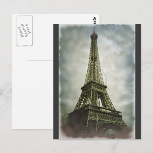 Oud fotoeffect Eiffel Tower Paris Briefkaart (Voorkant / Achterkant)