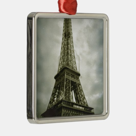 Oud fotoeffect Eiffel Tower Paris Metalen Ornament (Rechts)