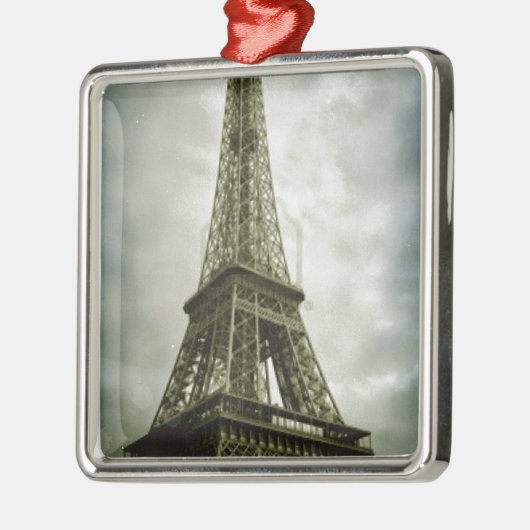 Oud fotoeffect Eiffel Tower Paris Metalen Ornament (Links)