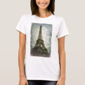 Oud fotoeffect Eiffel Tower Paris T-shirt (Voorkant)