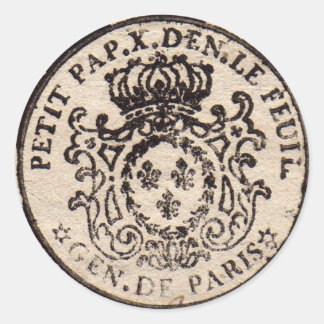 Oud Frans Document Stempel Ronde Sticker