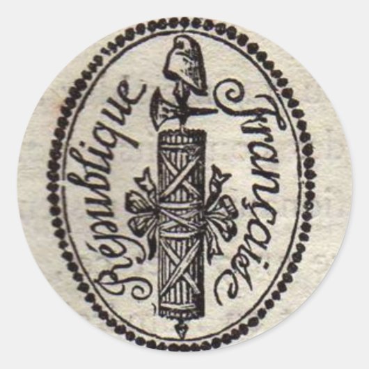 Oud Frans Document Stempel Ronde Sticker (Voorkant)