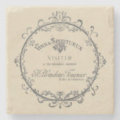 Oud Frans Etiket Stenen Onderzetter (Voorkant)