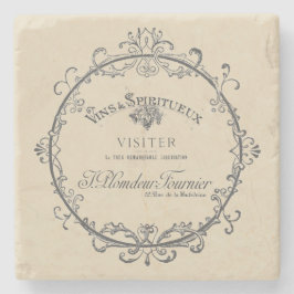 Oud Frans Etiket Stenen Onderzetter