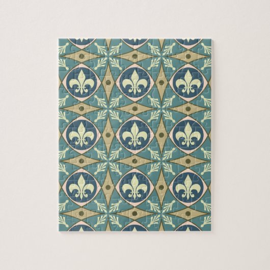Oud Frans Fleur-de-Lis Pattern Legpuzzel (Verticaal)