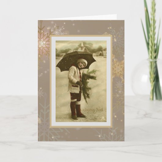 Oud Frans Kerstkind Feestdagen Kaart (Voorkant)
