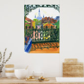 Oud Frans kwartbalcony New Orleans Poster (Keuken)