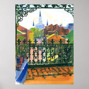 Oud Frans kwartbalcony New Orleans Poster