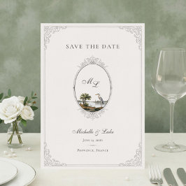 Oud Frans landelijk monogram trouw Save The Date