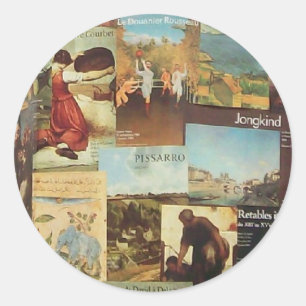 Oud Frans Poster Advertentie Collage III Ronde Sticker